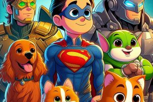 The DC's justice league characters with superpets and star trek prodigy characters - Generated with AI