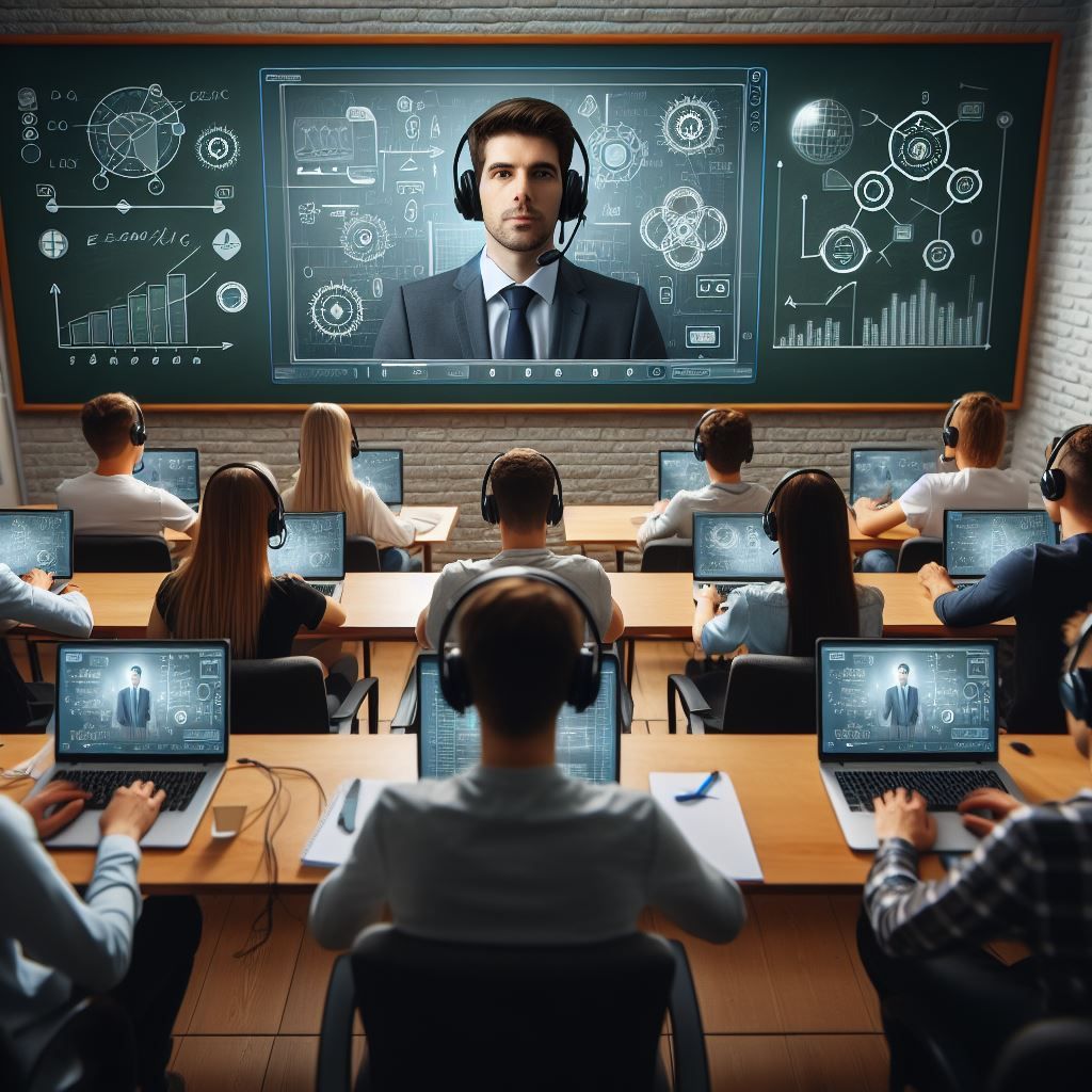 E-learning in a college setting - Generated with AI