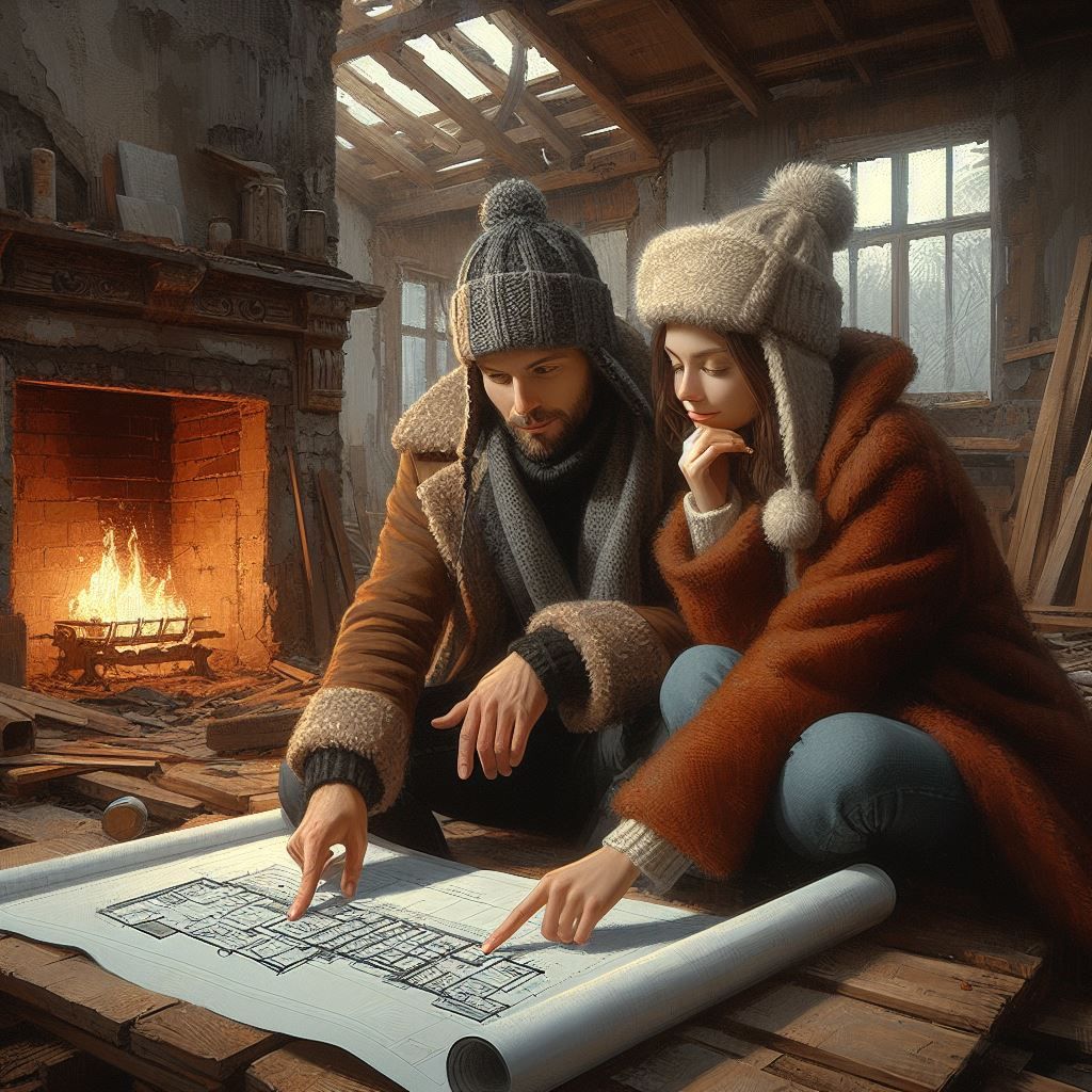remodeling a house in the winter - Generated with AI