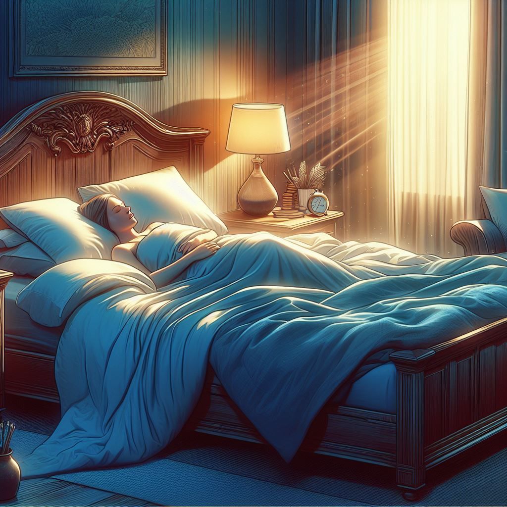 a relaxing bed with a well-rested person in it - Generated with AI
