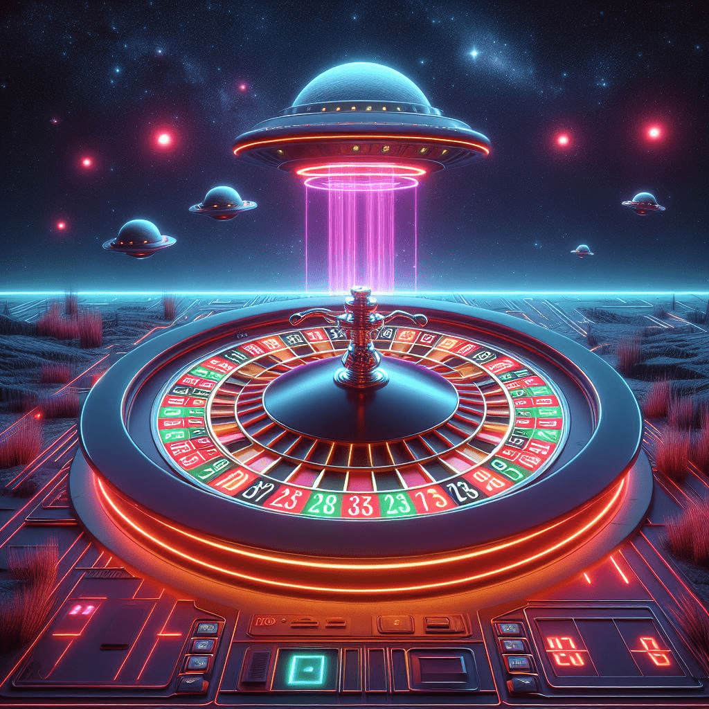 a futuristic roulette wheel