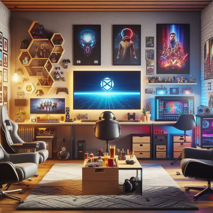 A dedicated gaming space in a home - Generated with AI