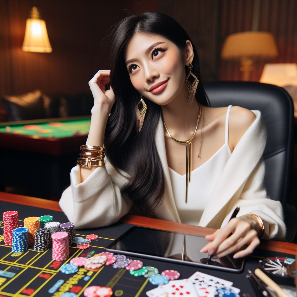 Trendy Woman Designing a Casino Game - Generated with AI