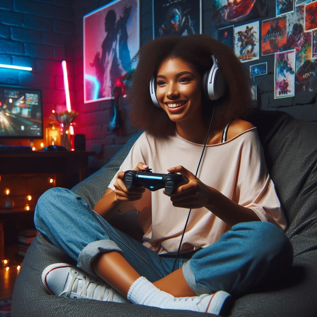 a video gamer relaxing