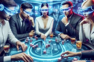 blackjack in augmented reality with men and women