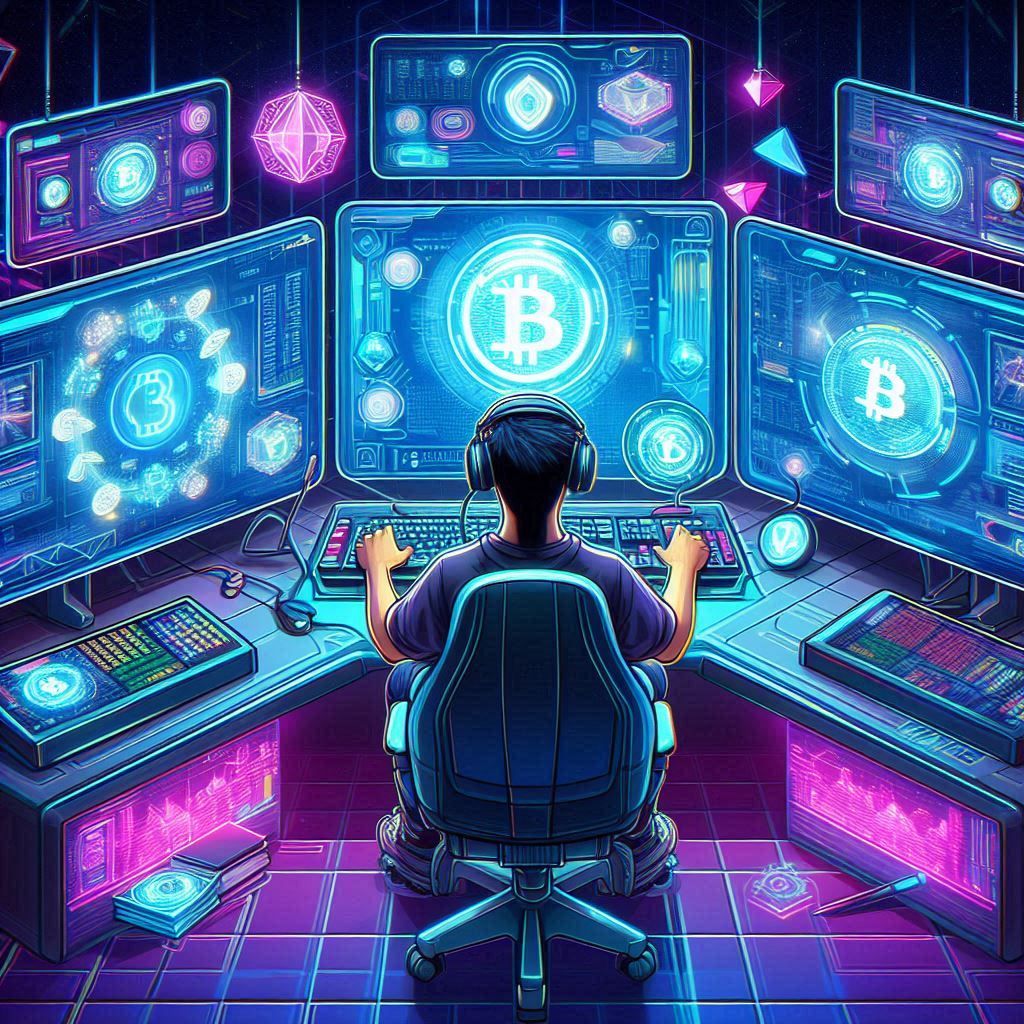 cryptocurrency and video games - Generated with AI