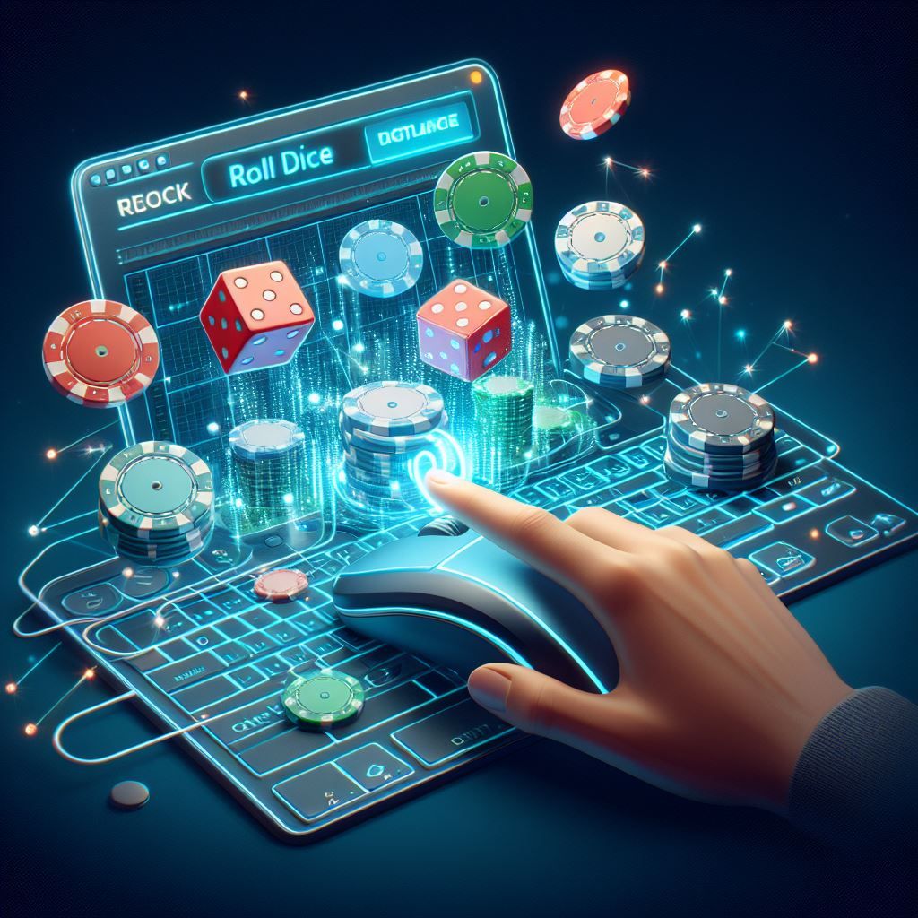 rolling the dice at an online casino - Generated with AI
