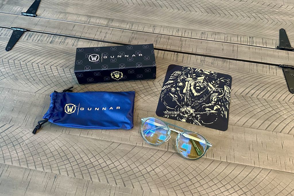 Gunnar World of Warcraft, Alliance Edition glasses package on a table
