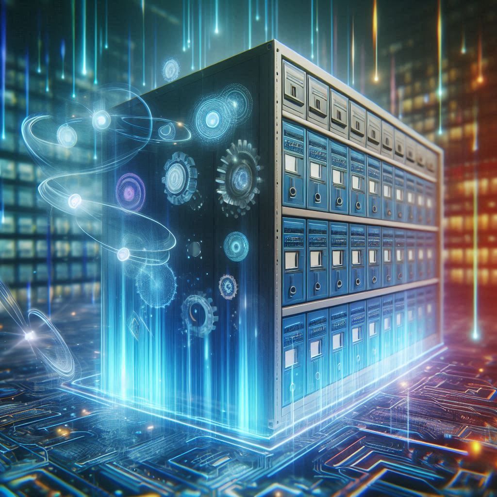a holographic storage unit as seen through augmented reality glasses - Generated with AI