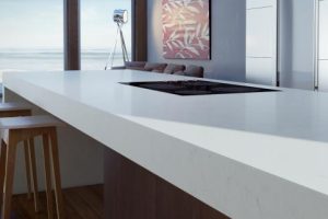 5141 Frosty Carrina Close Up - Quartz worktop