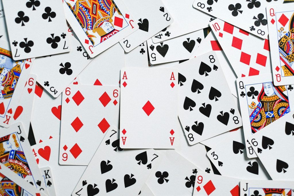 playing cards spread out