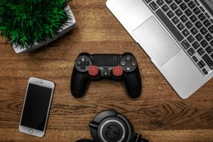 Gamepad, Smartphone, Laptop, Plant, and Headphones