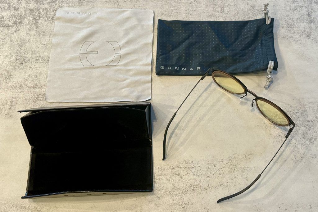 Gunnar Palomar glasses and package contents.