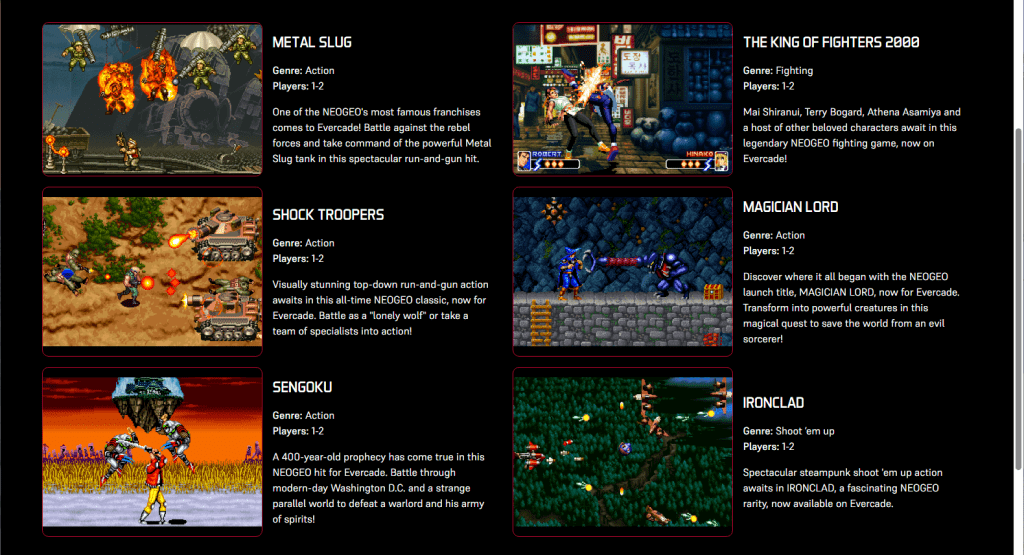 NeoGeo Arcade 1 (Evercade)