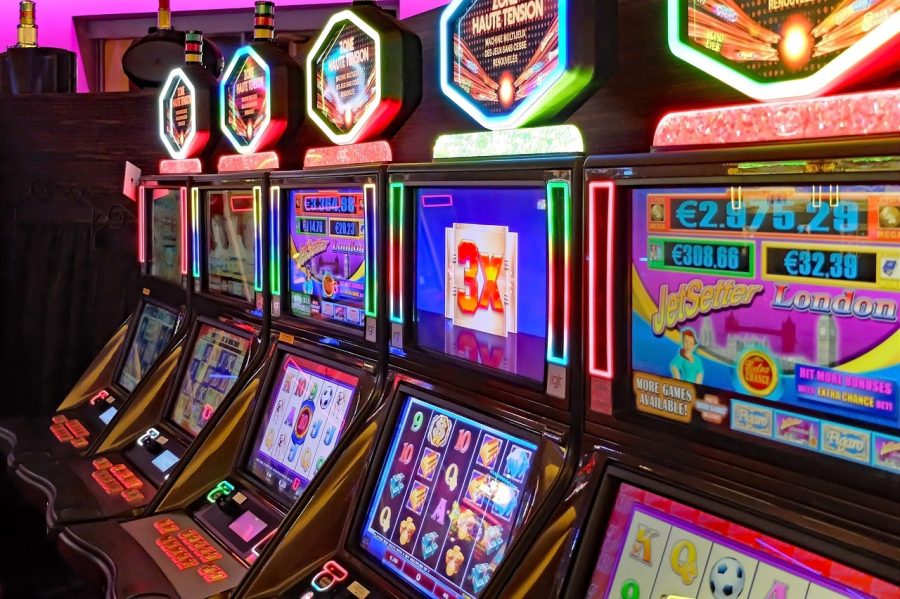 Casino, Game of chance, Slot machines image.