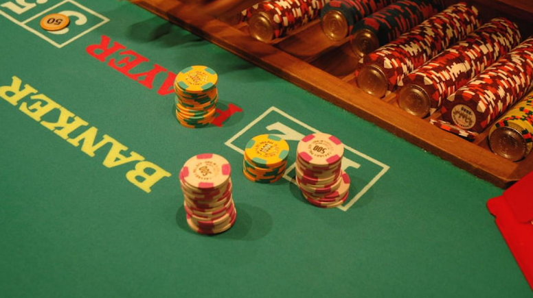 poker chips on casino table