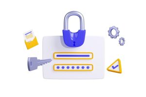 Computer security with login and password padlock