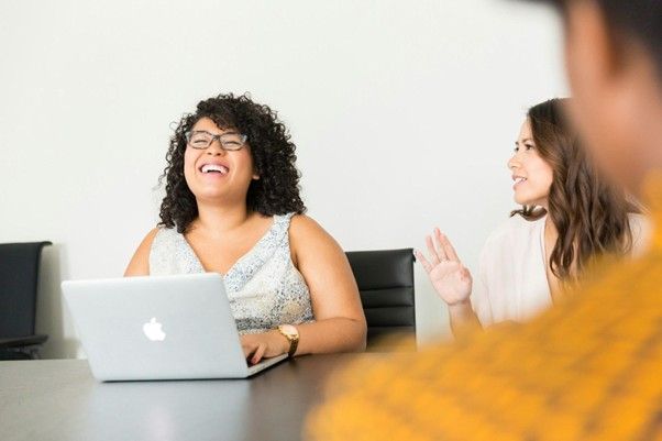 happy people in an office