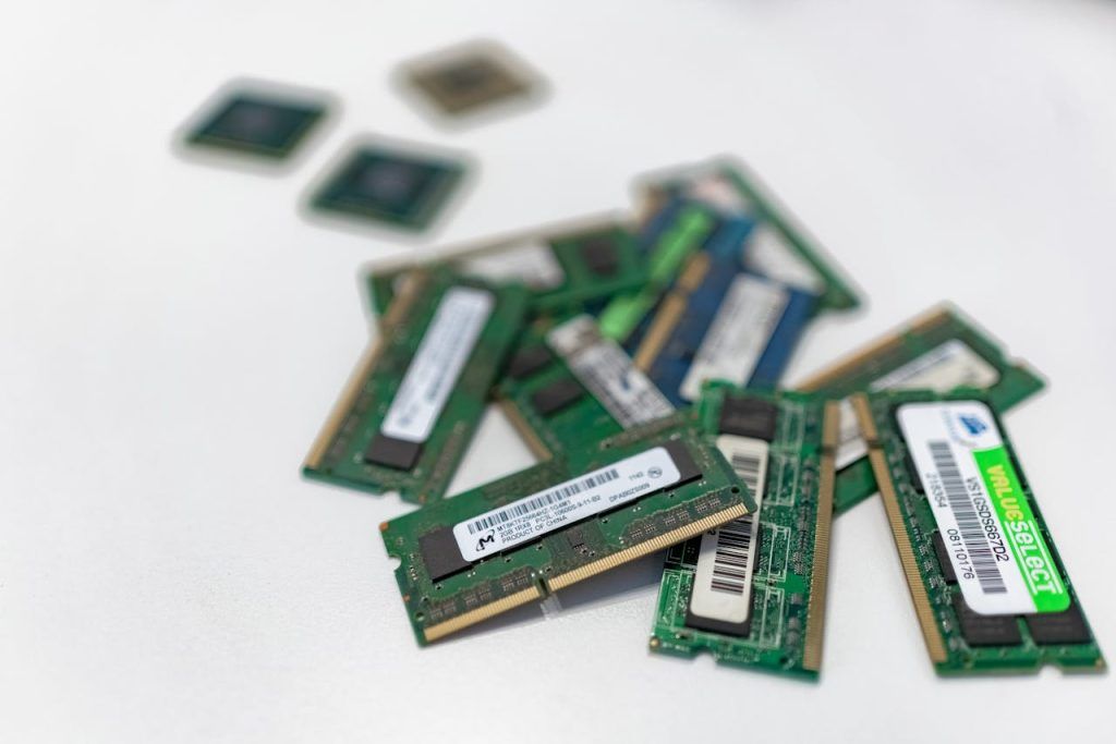 RAM chips on a white surface
