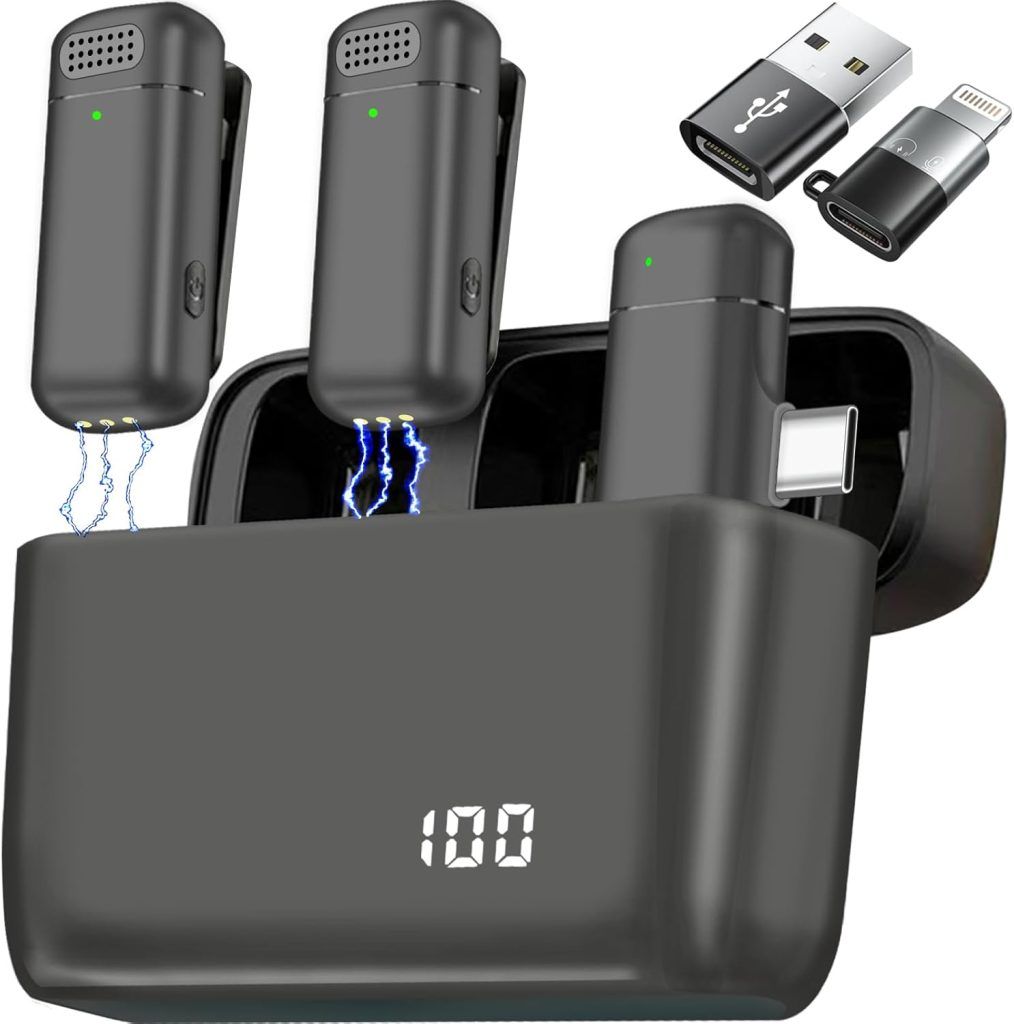 AMPOMOV Wireless Lavalier Microphone
