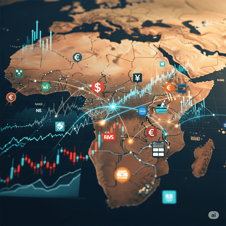 Financial concept with african map - Generated with AI