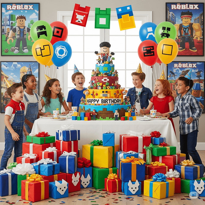 Roblox Happy Birthday party concept - Generated with AI