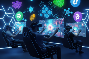 Blockchain gaming concept - Generated with AI