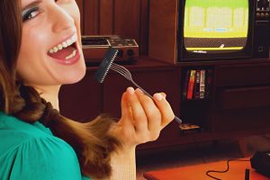 Atari Enjoy Every Single Bite ad upscaled with AI and cropped