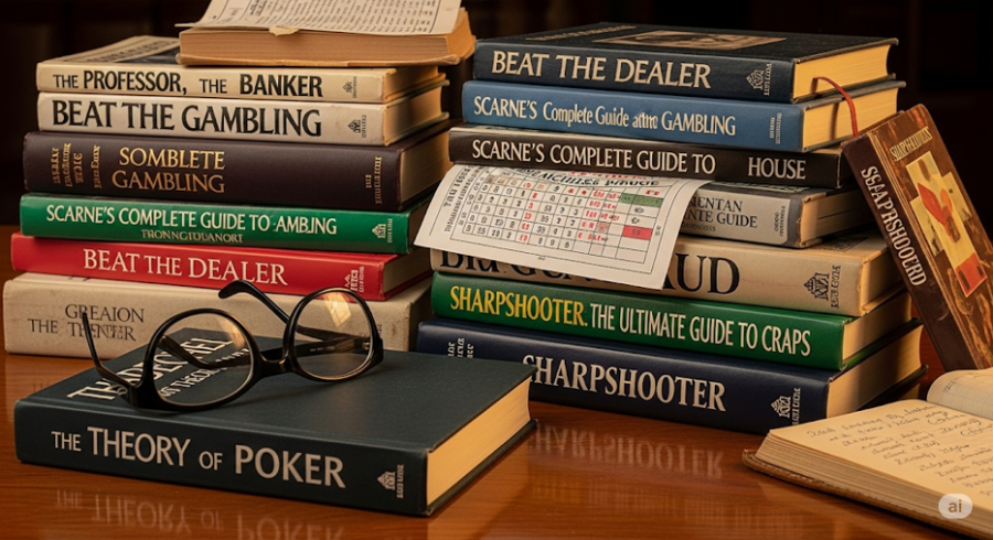 gambling books collection concept - Generated with AI