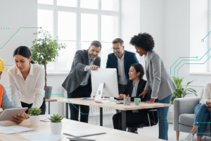 various people in workplace settings - Generated with AI