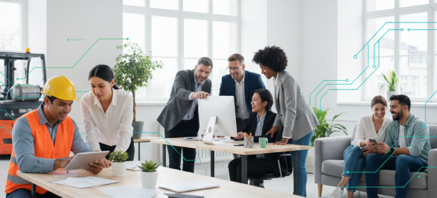 various people in workplace settings - Generated with AI