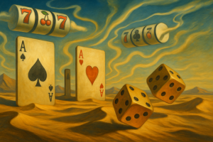 casino imagery in a desert