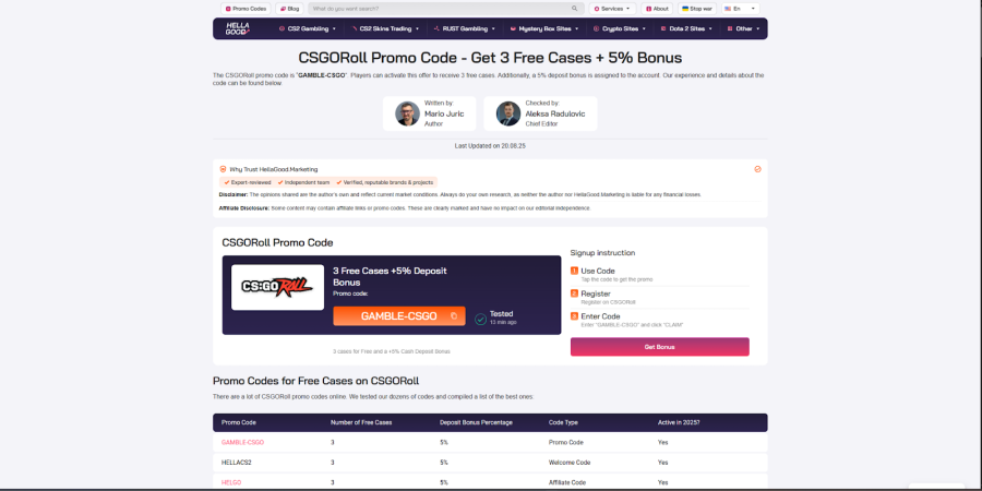 CSGORoll Promo Code