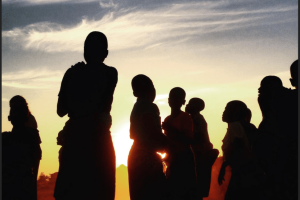 people in silhouette
