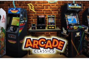 Basic Fun! Arcade Classics series machine montage.