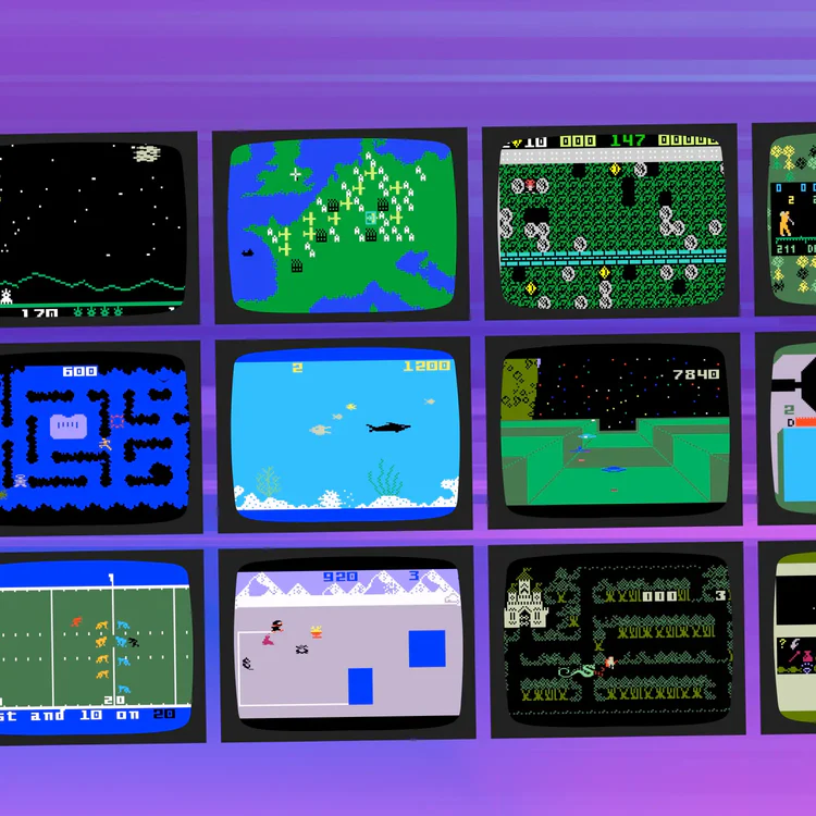 Atari Intellivision Sprint game collage.