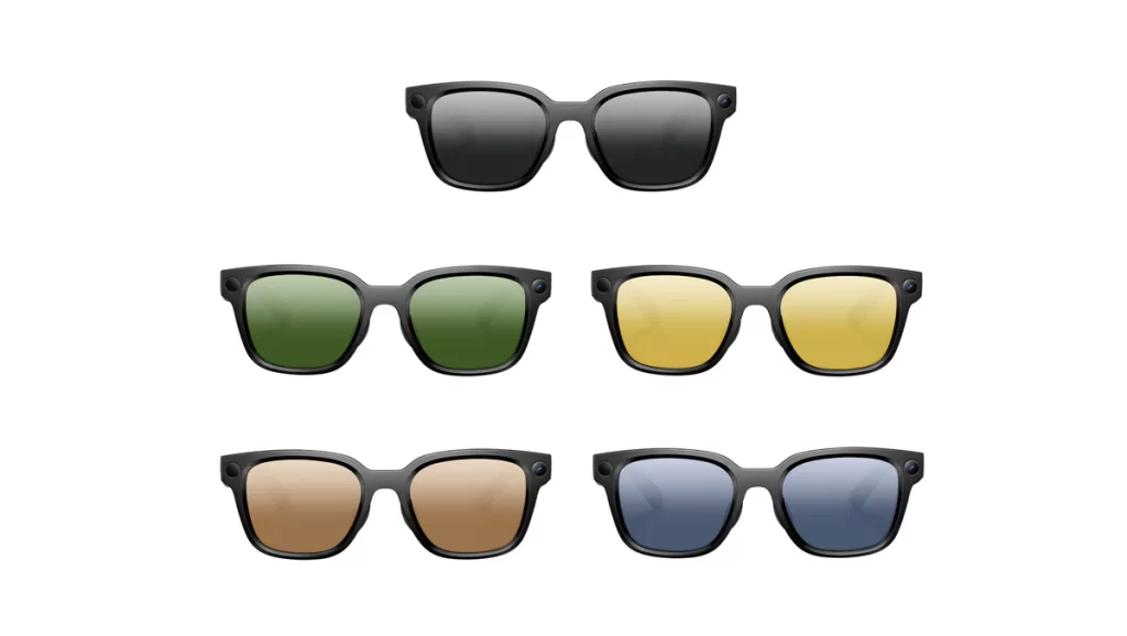 The lens styles available for the Rokid Ai glasses.