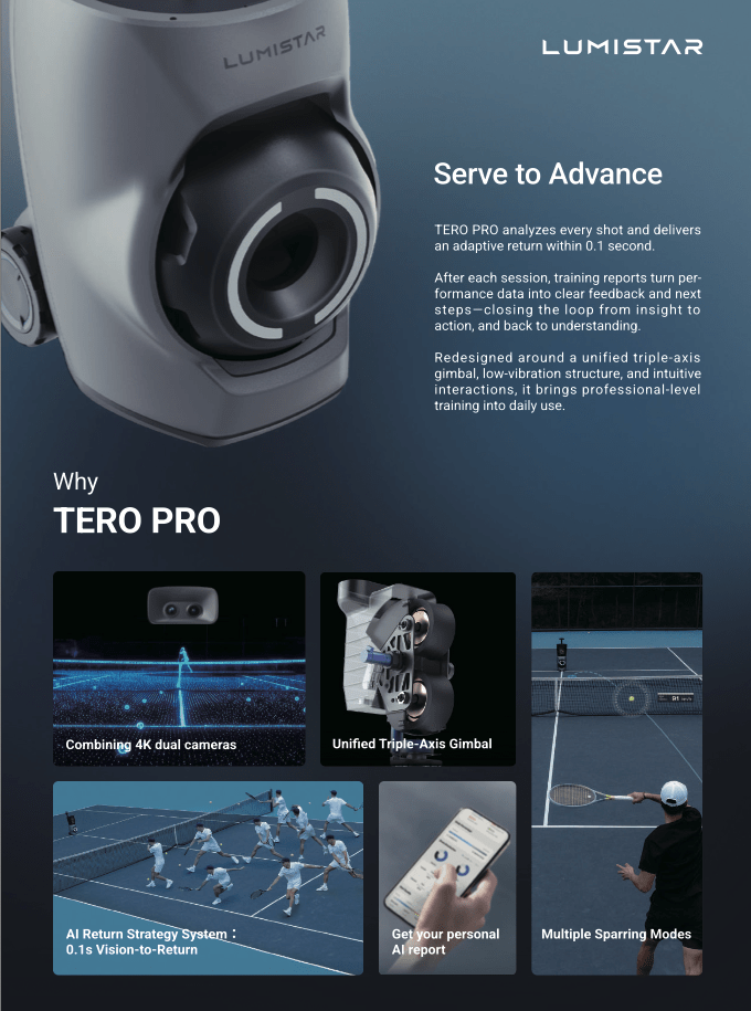 Tero Pro feature sheet.