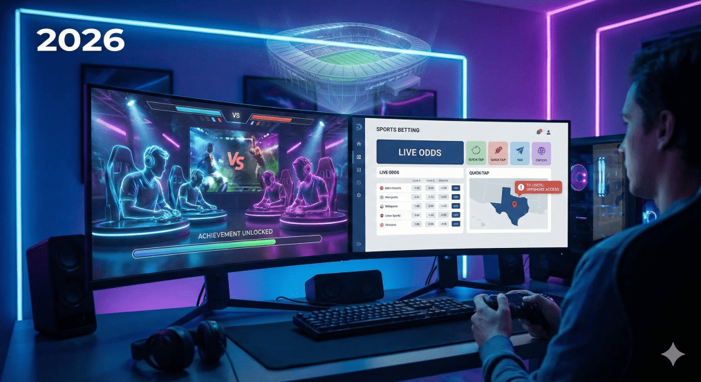 man sports betting on a PC
