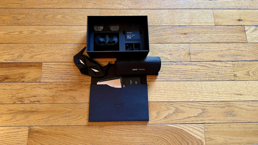 RayNeo Air 4 Pro AR glasses Batman edition box contents.