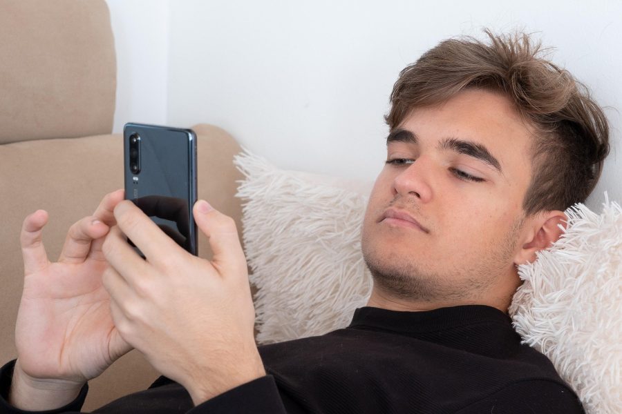 teenager on smartphone